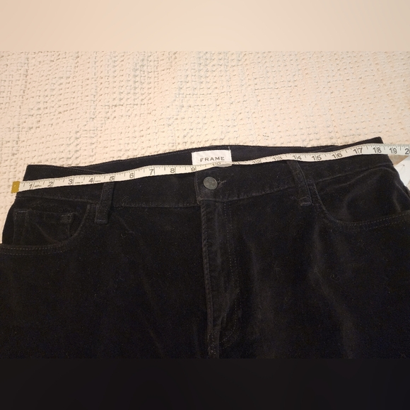 Frame NWT Women's Black Velvet Le Palazzo Crop Flared Pants Size 33 Goth $498 - Picture 8 of 12
